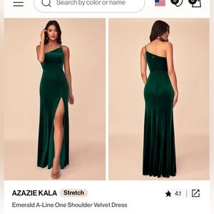 Azazie BLACK One Shoulder A-Line Gown